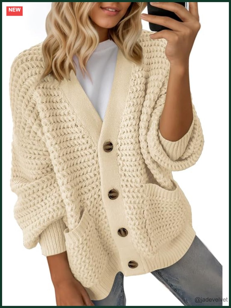 Open Front Chunky Knit Cardigan Sweater Coat Long Sleeve Casual